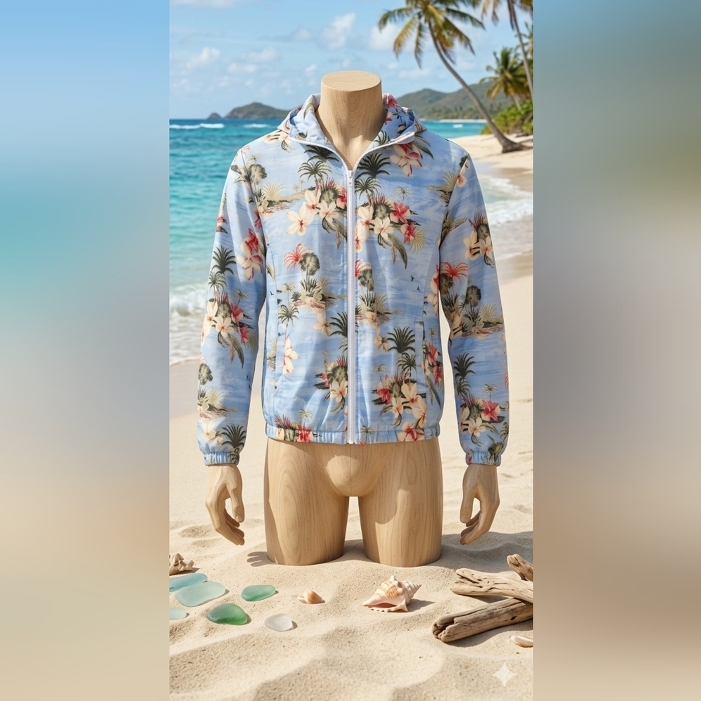 Forever 21 Tropical Print Bomber Jacket